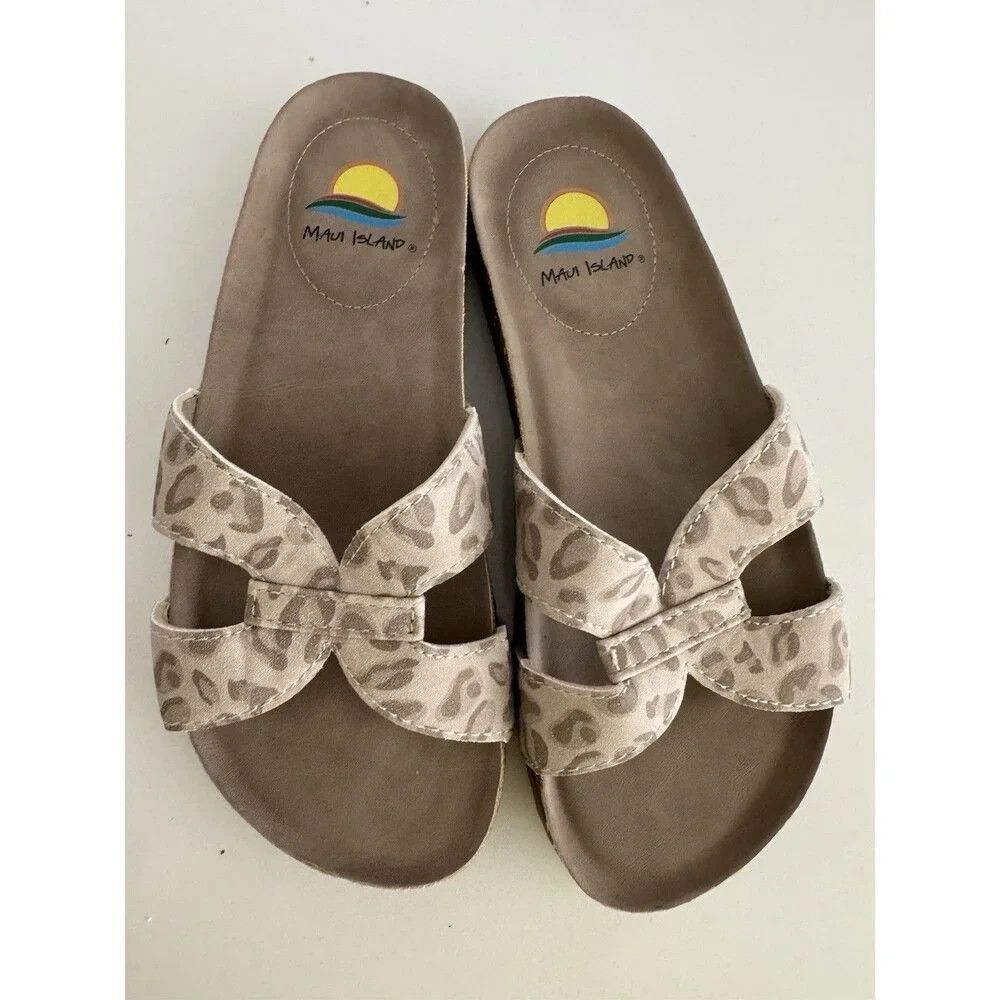Maui Island Blissful Women's Sandals Cow Print Slide Casual Comfort Shoes